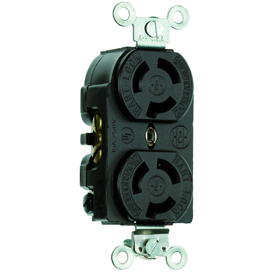 4550 Receptacle Duplex 15 Amp 250V Turnlok Registered - not designed for split circuits