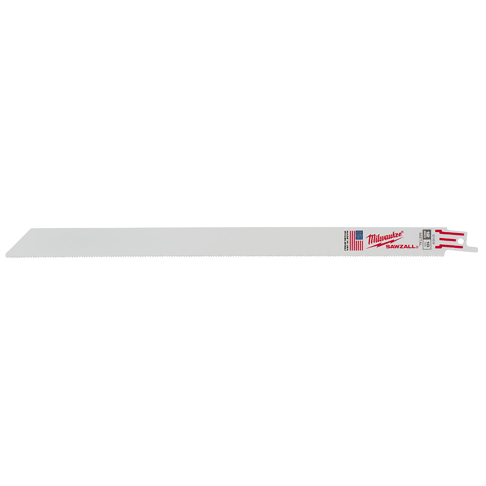 48-00-5189 Sawzall Double Duty Straight Back Thin Kerf Reciprocating Saw Blade, 12 in L x 3/4 in W, 18 TPI, Bi-Metal Body, Universal/Toothed Edge Tang