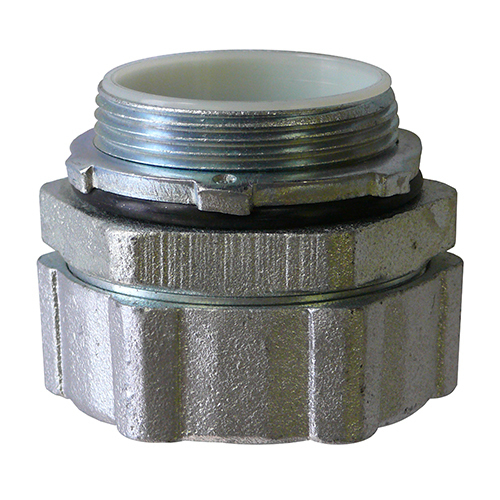 4Q-300TG Concretetight Liquid Tight Oiltight Raintight Conduit Connector With Insulated Throat, 3 in Trade, Straight, Malleable Iron, Galvanized