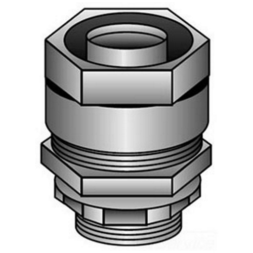 4Q-38 Concretetight Liquid Tight Oiltight Raintight Conduit Connector, 3/8 in Trade, Straight, Malleable Iron, Zinc Electroplated