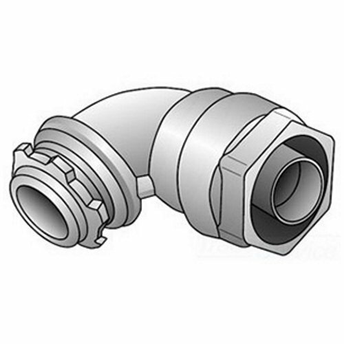 4Q-9125T Concretetight Liquid Tight Oiltight Raintight Conduit Connector With Insulated Throat, 1-1/4 in Trade, 90 deg, Malleable Iron, Zinc Electroplated