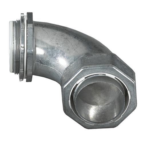 4Q-9300TG Concretetight Liquid Tight Oiltight Raintight Conduit Connector With Insulated Throat, 3 in Trade, 90 deg, Malleable Iron, Galvanized