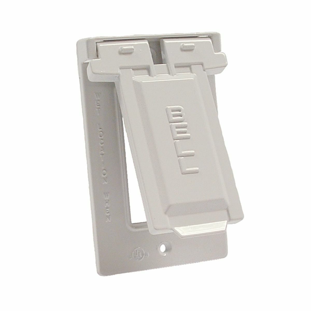 5103-1 GFCI Weatherproof Flip Cover, 2-13/16 in L x 4-9/16 in W x 51/64 to 4-1/2 in D, Die Cast Aluminum