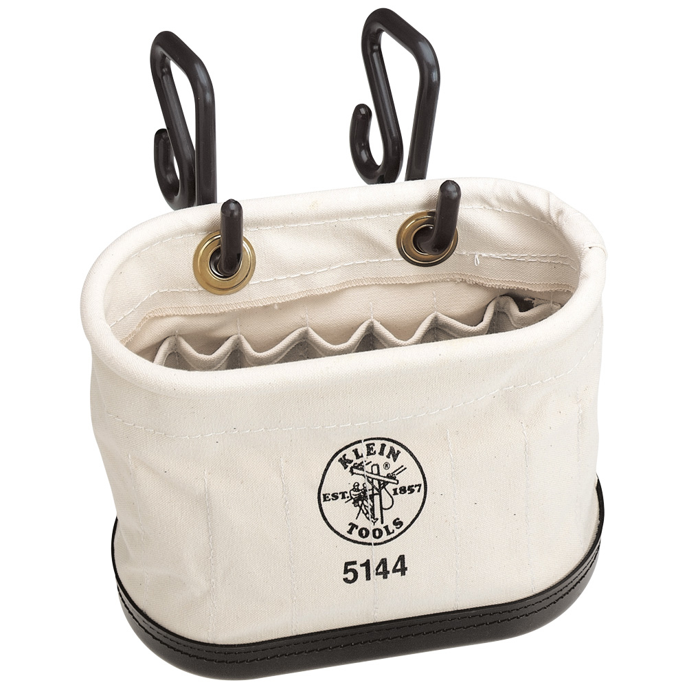 5144 Oval Aerial Tool Bucket, 10 in H x 7 in W x 14 in D, 15 Pockets, #6 Canvas
