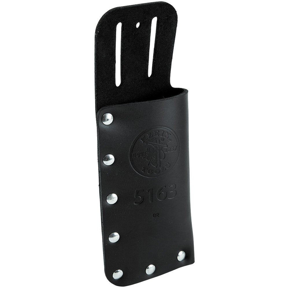 5163 1-Pocket Slotted Linemans Knife Holder, Leather, Black