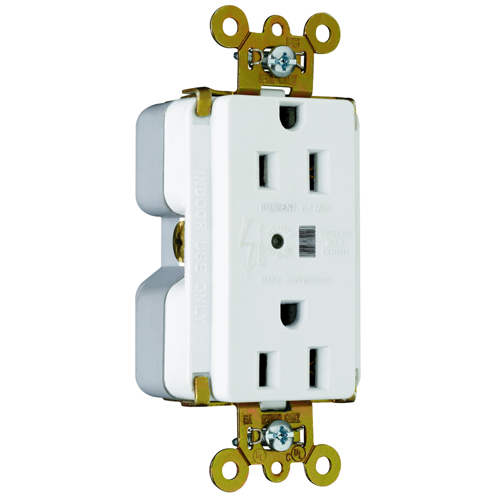 5262WSP 15 Amp 125V Extra  Surge Protective Duplex Receptacle, White