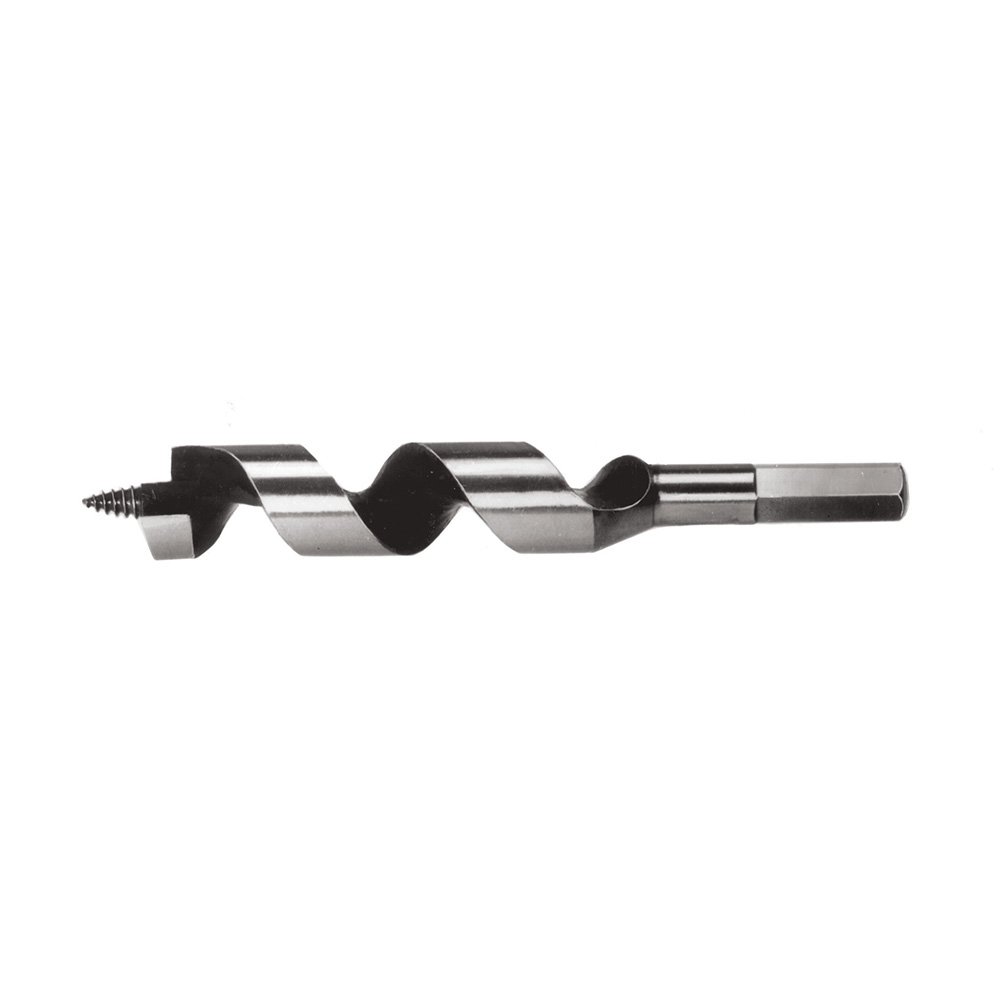 53408 Ship Auger Bit, 1-1/8 in Dia, 6 in OAL, 4 in L Spiral Flute, 0.4 in Shank