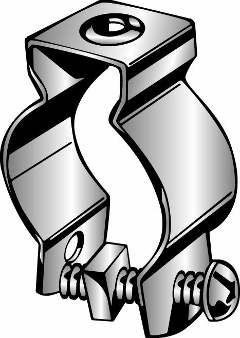 Conduit Hanger with Bolt and Nut, Fits 2" EMT or 2" Rigid/IMC, Hanger-Type 304 Stainless Steel, Bolt and Nut-Type 18-8 Stainless Steel