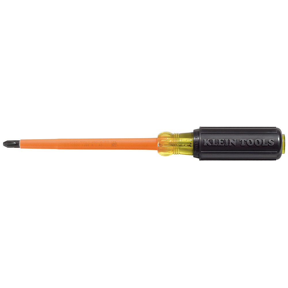 603-4-INS Screwdriver, #2 Phillips Point, Steel Shank, 8.313 in OAL, Plastic Handle, Black Oxide, ASTM F1505