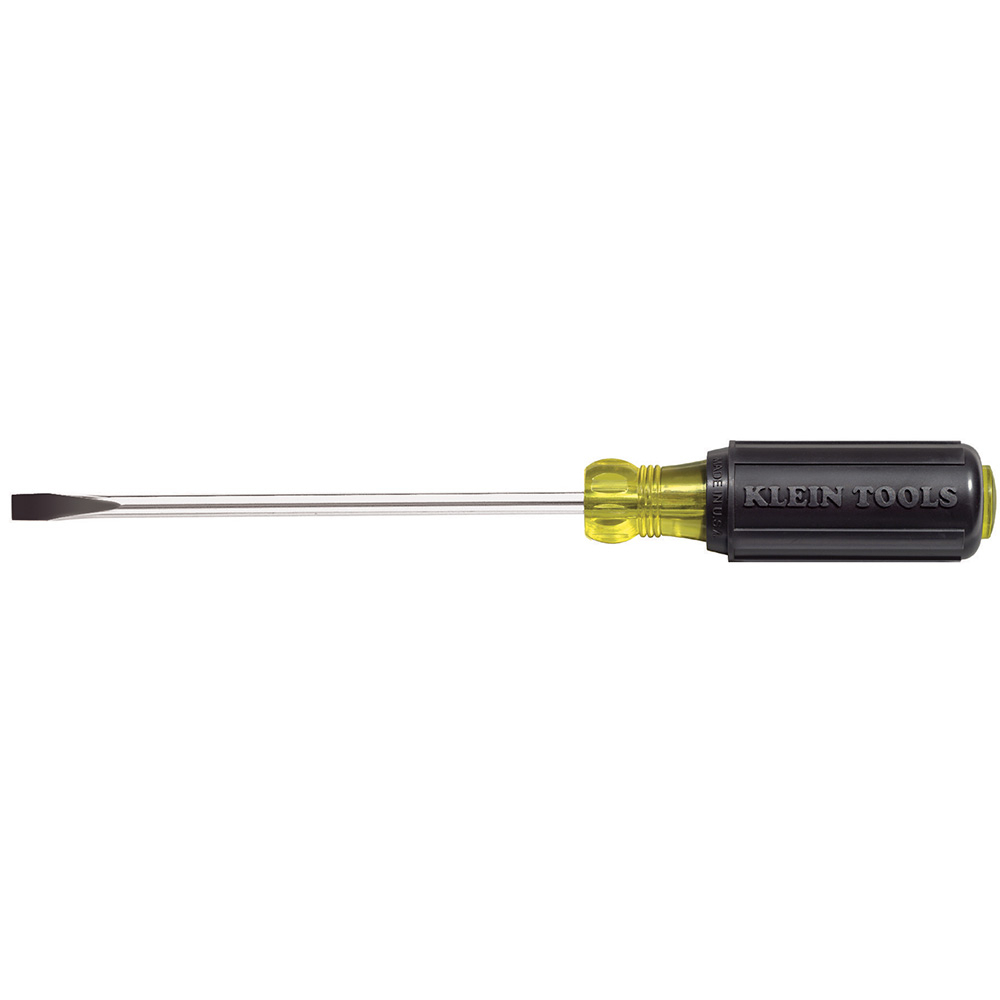 605-4 Cushion-Grip Heavy Duty Screwdriver, 1/4 in Cabinet Point, Steel Shank, 8-11/32 in OAL, Rubber Handle, Polished Chrome, ANSI/ASME Specified