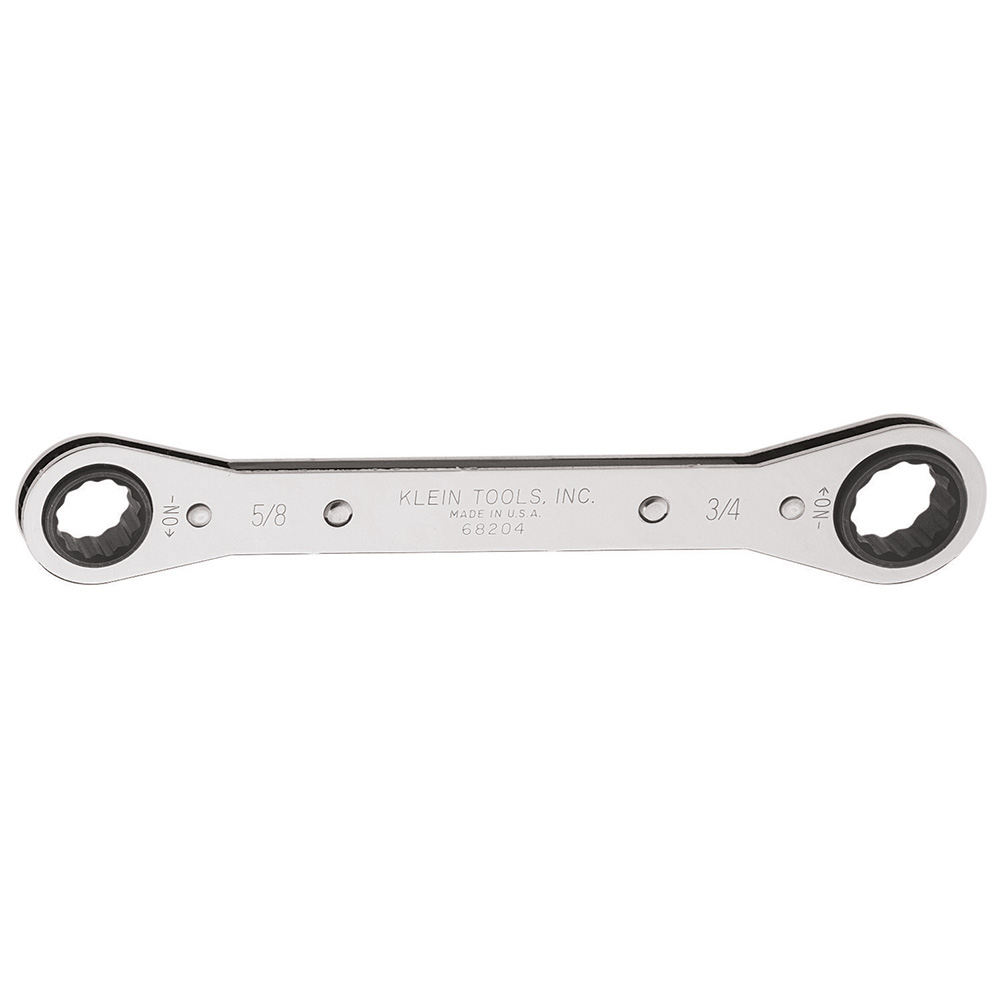 68204 Standard Box Wrench, 5/8 x 3/4 in Wrench, 12 Points, 25 deg Offset, 8-1/4 in OAL, Steel, Polished Chrome