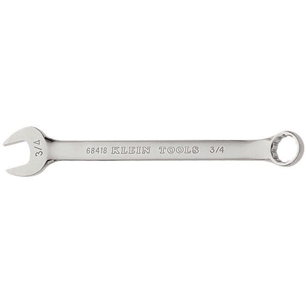 68418 Combination Wrench, 3/4 in Wrench, 12 Points, 15 deg Offset, 9-7/8 in OAL, Forged Alloy Steel, Polished Chrome/Nickel Plated