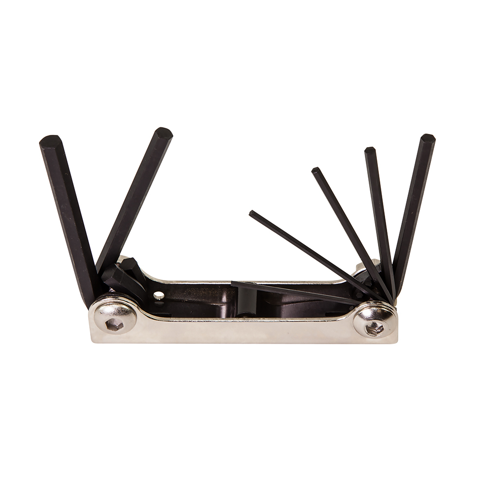 70582 2-Position Folding Hex Key Set, 7 Pieces, 1.5 to 6 mm Hex, Alloy Steel, Polished Chrome/Nickel Plated