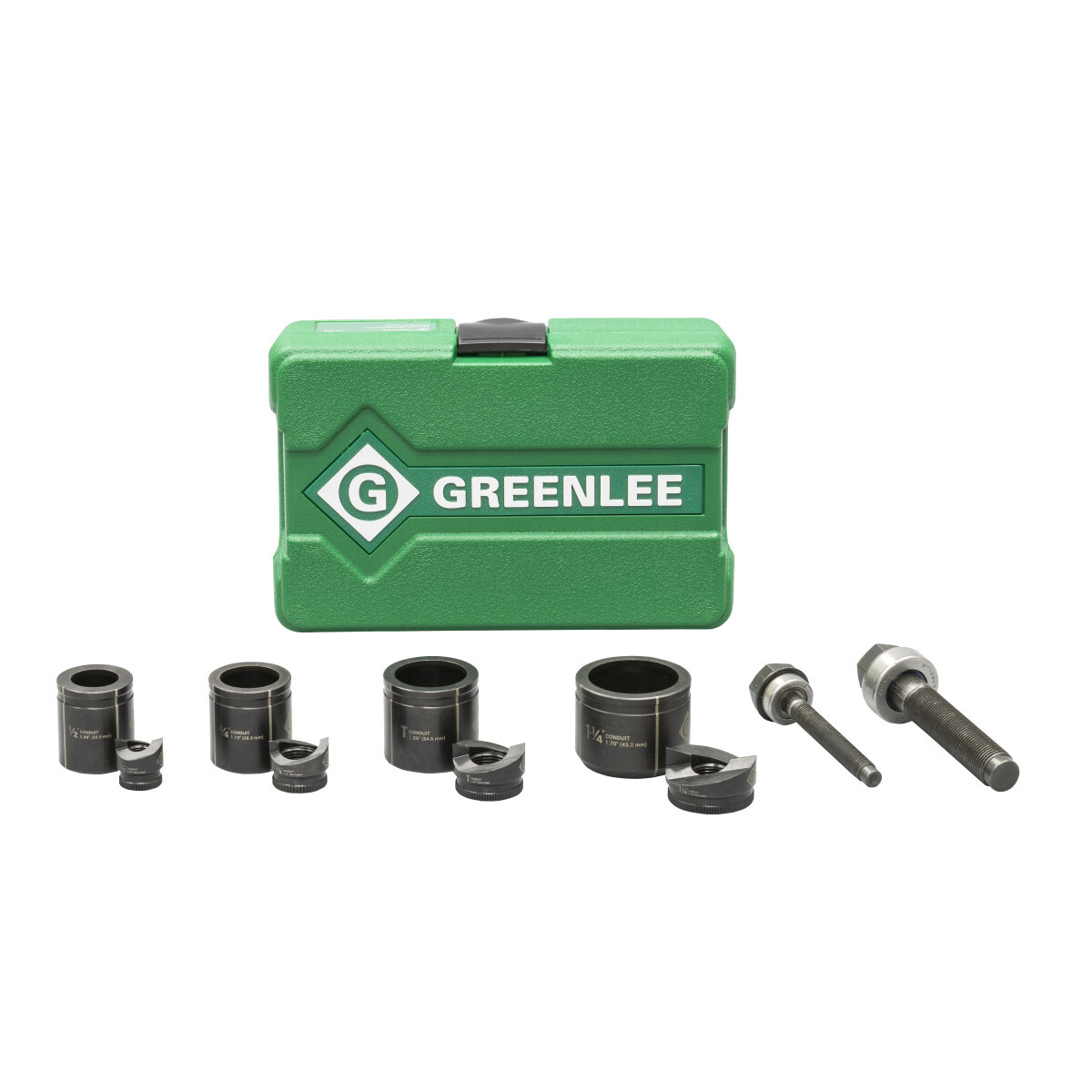 7235BB Slug-Buster Manual Knockout Punch Die Kit, 10 ga Capacity, For Use With Battery Powered, Hydraulic Ratchet Driver and Greenlee KRW-1 High Leverage Ratchet Wrench, 1/2 to 1-1/4 in Conduit/Pipe, Mild Steel