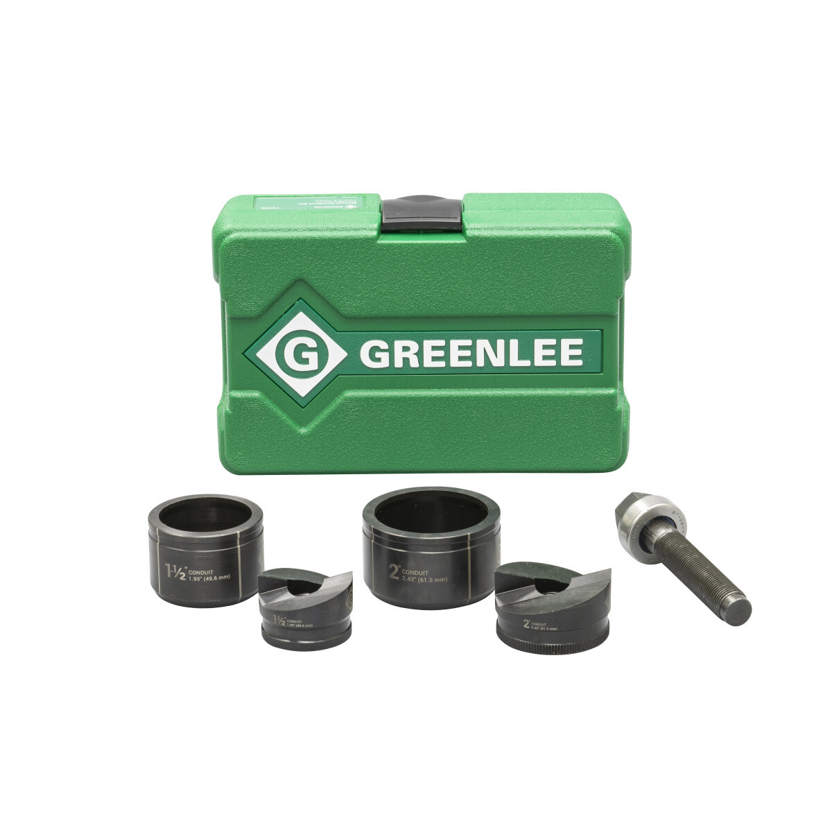 7237BB Slug-Buster Manual Knockout Punch Die Kit, 10 ga Capacity, For Use With Battery Powered, Hydraulic Ratchet Driver and Greenlee KRW-1 High Leverage Ratchet Wrench, 1-1/2 to 2 in Conduit/Pipe, Mild Steel
