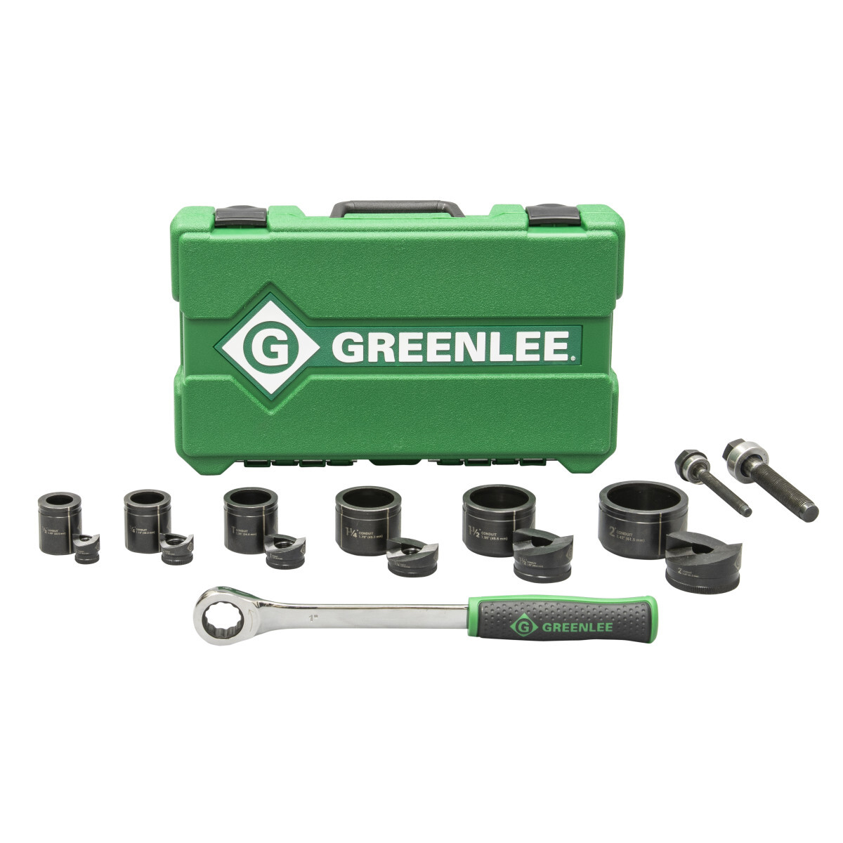 7238SB Slug-Buster Manual Knockout Punch Die Kit, 10 ga Capacity, For Use With Battery Powered/Hydraulic Ratchet Driver and 3/8 in and 3/4 in Draw Stud, 1/2 to 2 in Conduit/Pipe, Mild Steel