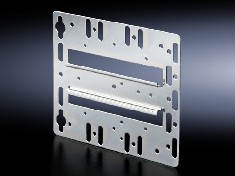 7526964 Mounting Plate With Integral Top Hat Rail, For Use With TS, TS IT, SE Enclosure, Carbon Steel