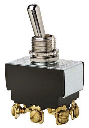 774003 Heavy Duty Toggle Switch, 125/227 V AC, 20/10 A, 1-1/2 hp Power Rating, On-Off-On DPDT Contact