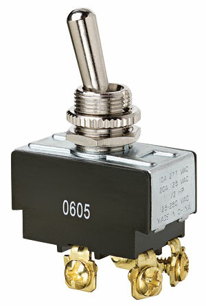 774005 Heavy Duty Toggle Switch, 125/227 V AC, 20/10 A, 1-1/2 hp Power Rating, On-Off DPST Contact