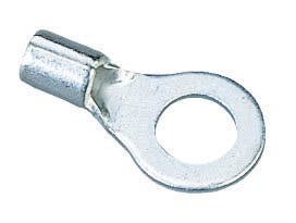 83-0341 1-Hole Non Insulated Bare Ring Terminal, 12 to 10 AWG, 10 in Stud, Tin Plated Brass