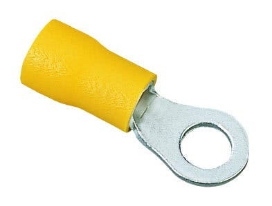 83-2341 1-Hole Vinyl Insulated Ring Terminal, 12 to 10 AWG, 10 in Stud, Tin Plated Brass