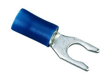 83-7061 Insulated Snap Vinyl Spade Terminal, 16 to 14 AWG, 8 in Stud, Tin Plated Brass