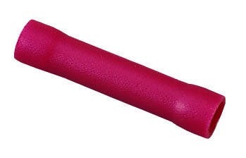 83-9281 Insulated Vinyl Butt Splice, 22 to 18 AWG Conductor, 0.986 in L, Shouldered Barrel, Brass, Red