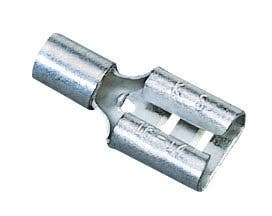 83-9501 Female Disconnect Terminal, 12 to 10 AWG Conductor, 0.25 x 0.032 in Tab, Shouldered Barrel, Brass, Metallic