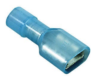 83-9781 Female Disconnect Terminal, 16 to 14 AWG Conductor, 0.25 x 0.032 in Tab, Shouldered Barrel, Brass/Nylon, Blue
