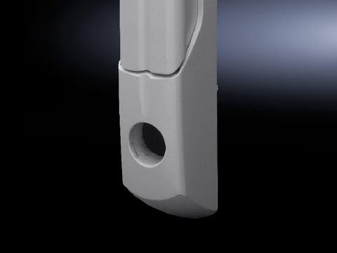 8611330 Handle, Comfort Grip Handle, For Use With TS, TS8, TS IT, SE, PC, IW, EL Series 3-Part 18 to 21U Stainless Steel Enclosure, Die Cast Zinc, Nickel Plated/Powder Coated
