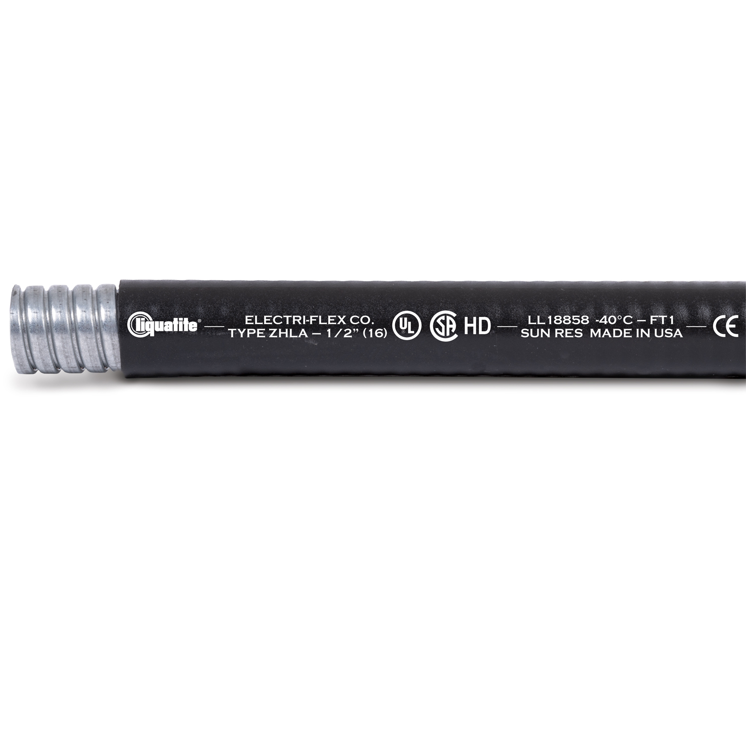88111 Type ZHLA 11 Zero-Halogen Flexible Conduit, 1/2 inch, Black, 100 ft carton