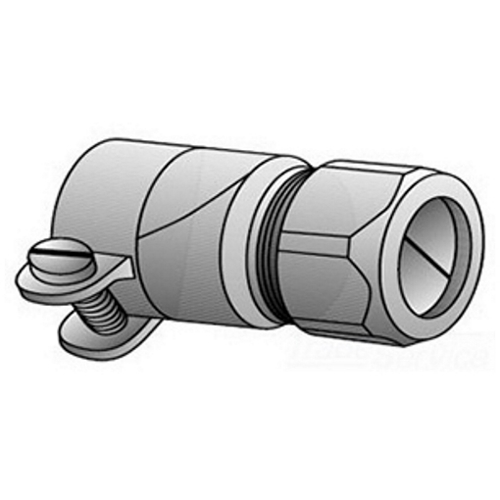 9075-W 9000W Conduit Combination Coupling, 3/4 in, For Use With Compression EMT to Flexible Steel Conduit, Malleable Iron, Zinc Plated