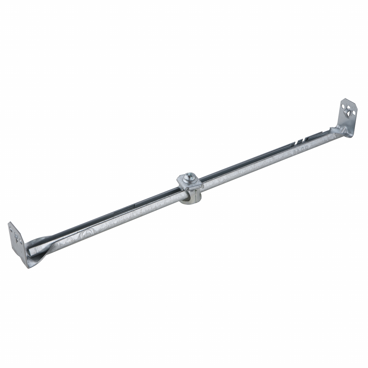 920 Adjustable Light Duty Bar Hanger With Box Mounting Clip, 1.38 in L x 26.31 in W, Stamped Steel, Silver