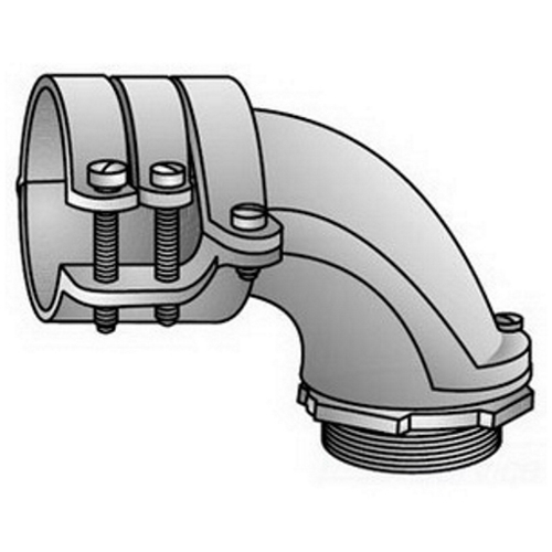 AC-200T Type AC Squeeze Cable Connector With Locknuts, Insulated Throat, 2 in Trade, 2-3/16 to 2-7/16 in Cable Openings, Malleable Iron, Electroplated Zinc