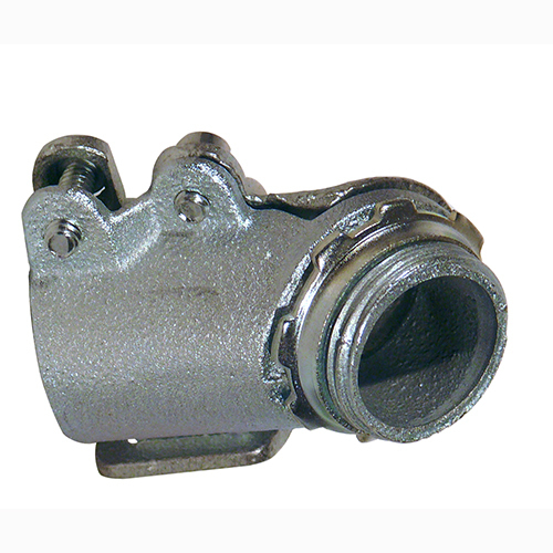 AC-75 Type AC Squeeze Conduit Connector With Locknut, 3/4 in Trade, 0.91 to 1.06 in Cable Openings, For Use With Armored/FMC Cable, Malleable Iron, Zinc Electroplated