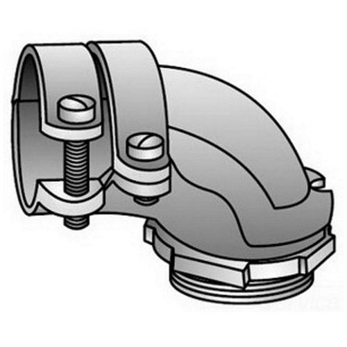 ACV-50T Type ACV Cable Squeeze Connector, 1/2 in Trade, 0.78 to 0.95 in Cable Openings, For Use With Armored Cable, Flexible Metal Conduit, NM and SE Cable, Malleable Iron, Electro-Zinc Plated
