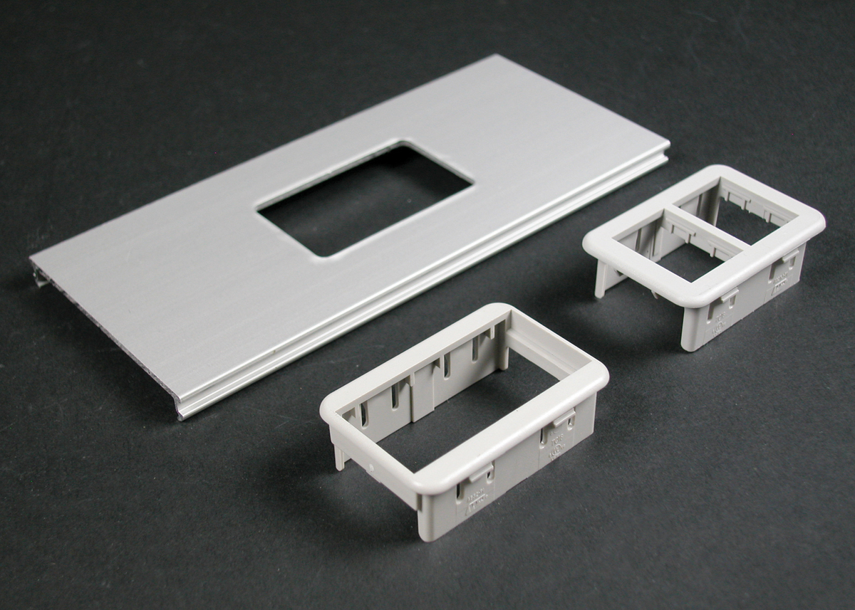 Ortronics; Single Channel Cover Plate; 600 Volt, Aluminum, Satin Anodized