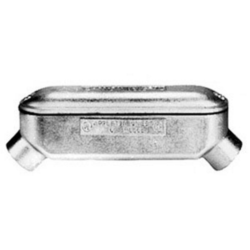 BUB200-M Mogul Unilet NEC 6x Type UB Conduit Outlet Body With Cover and Gasket, 2 in Hub, 134 cu-in, Malleable Iron, Triple Coated