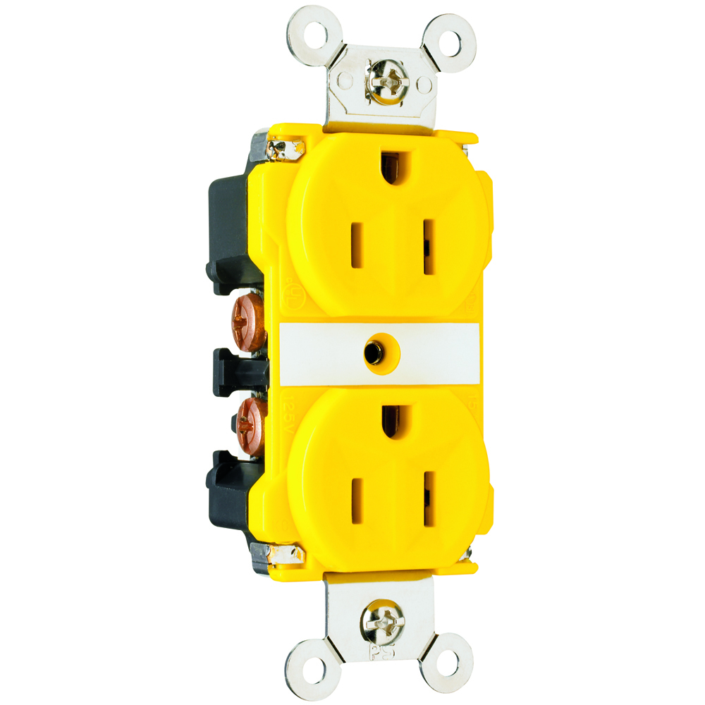 CR6200 Receptacle, 15 Amp, 125V, Yellow