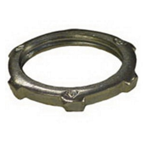 1-400 Standard Type 1 Conduit Locknut, 4 in, For Use With IMC/Rigid Conduit Fittings, Steel, Zinc Plated