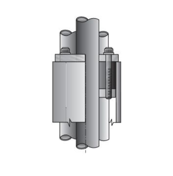 CSBE-400P-1 Type CSBE Conduit Sealing Bushing, 4 in Conduit, (1) 2.63 in, (2) 1.63 in, (3) 1.51 in, (4) 1.26 in AC Cable, Steel, PVC Coated