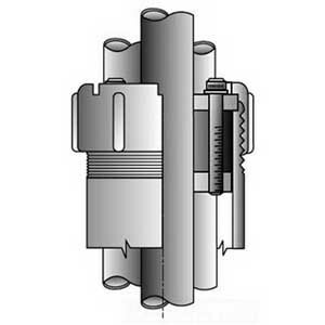 CSBG-200P-1 Type CSBG Conduit Sealing Bushing, 2 in Conduit, (1) 0.89 in, (2) 0.77 in, (3) 0.71 in, (4) 0.59 in AC Cable, Steel, PVC Coated