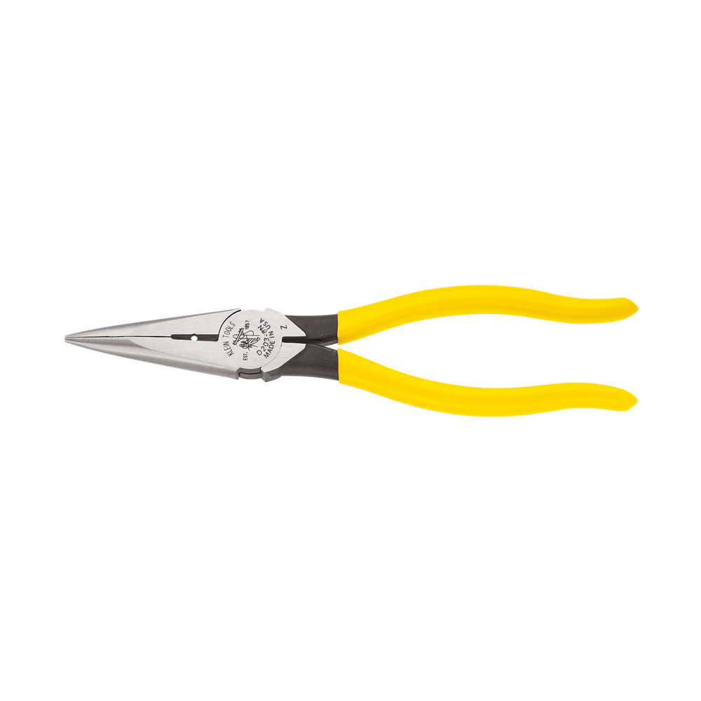 D203-8N Heavy Duty Long Nose Plier With Stripper, Tool Steel Jaw, 2.313 in L x 1 in W Jaw, 8.438 in OAL, 1/8 in W Tip