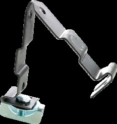 DWC1 T-Bar Drop Wire Clip Hanger, 1/4-20, For Use With 5/8 in L Stud, 1 in T-Bar, Steel, Silver