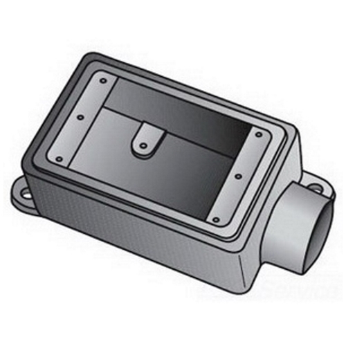 FS-1-100 Type FS-1 Heavy Duty Shallow Device Box With Internal Ground Screw, Iron, 21 cu-in, 1 Gang, 1 Outlet, 6.31 in H x 2.81 in W x 2 in D