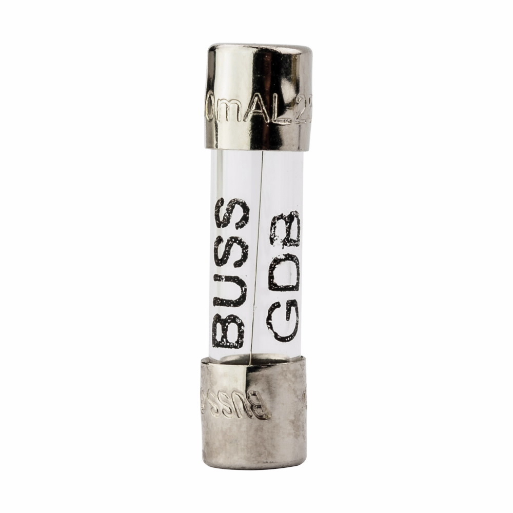 GDB-50MA Low Breaking Small Dimension Fast Acting Fuse With Nickel Plated Brass End Caps, 50 mA, 250 V AC, 35 A Interrupt, Cylindrical Body