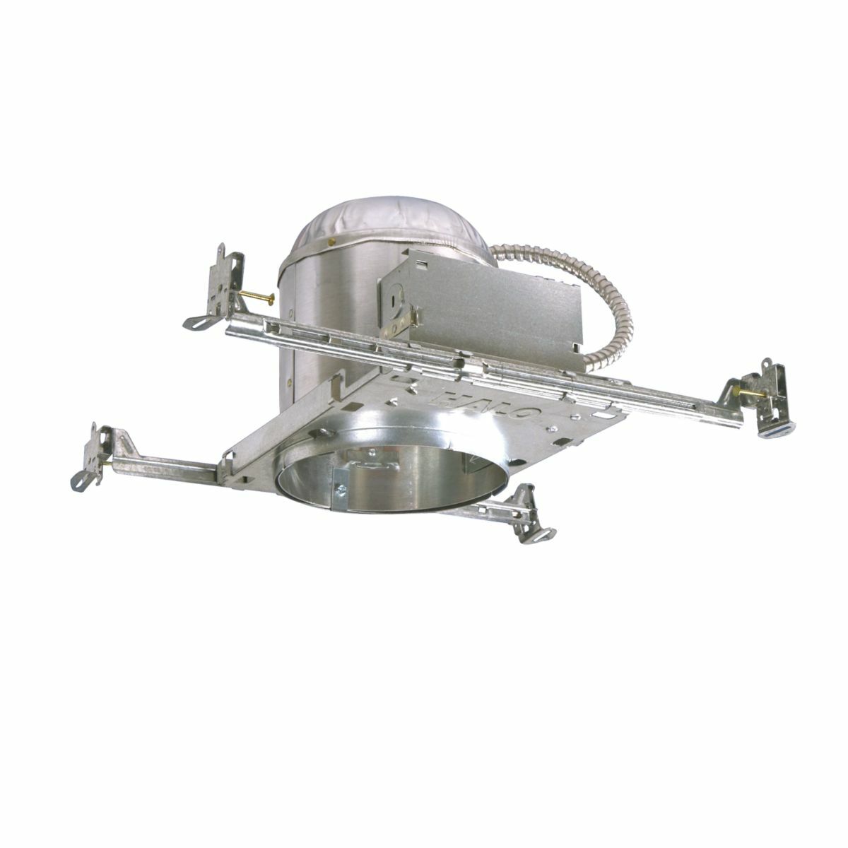 H7ICATNB Halo Air-Tite H7 Series Line Voltage New Construction Single Wall Recessed Lighting Housing, Incandescent Lamp, IC Insulation, 120 V AC, 6-1/2 in Ceiling Opening, Aluminum Housing
