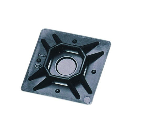IT1000MP-C0 Mounting Pad, 4-Way, Adhesive Mount, 0.2 in W Tie, Nylon, UV Black