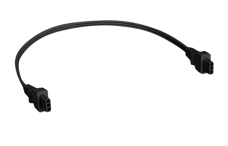 JC3 17IN BL 1-Piece 3-Wire Indoor Jumper Cord, 17 in, For Use With Pro-Series LED, Fluorescent, Halogen, Xenon Undercabinet Fixture, Black