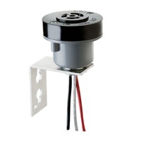 K122 Turn-Lock Photocontrol, 105 to 480 V AC, 14 AWG Lead, Bracket Mounting, Phenolic